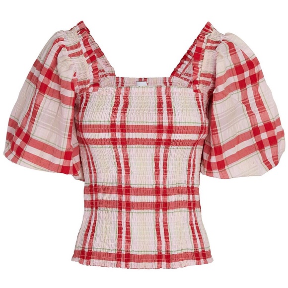 GANNI Seersucker Check Smock Top - Picture 5 of 7